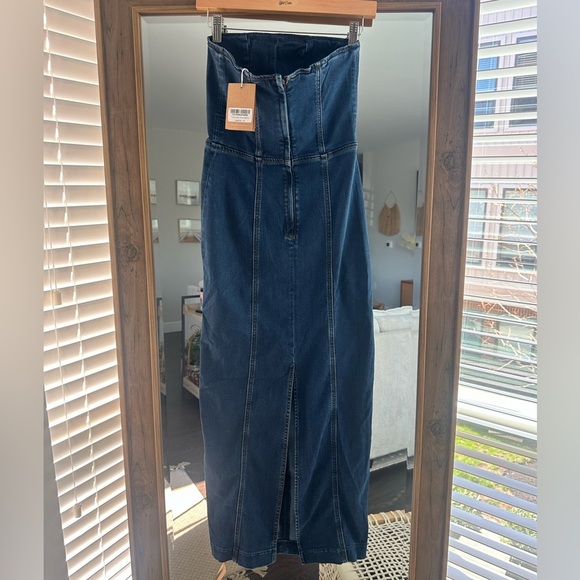 Reformation Anais Strapless Denim Midi Dress - Picture 7 of 10